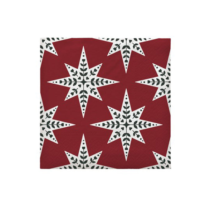 Servetten Papier - Ster - Burgundy