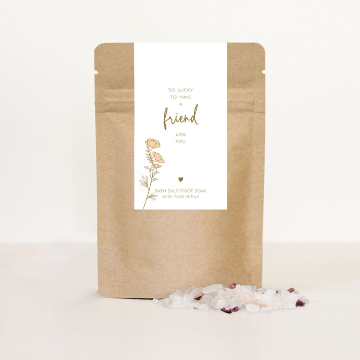 badzout met de tekst so lucky to have a friend like you voor vriendinnen