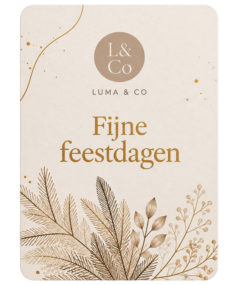 Zakelijke kerstkaart in eigen huisstijl bij kerstpakket