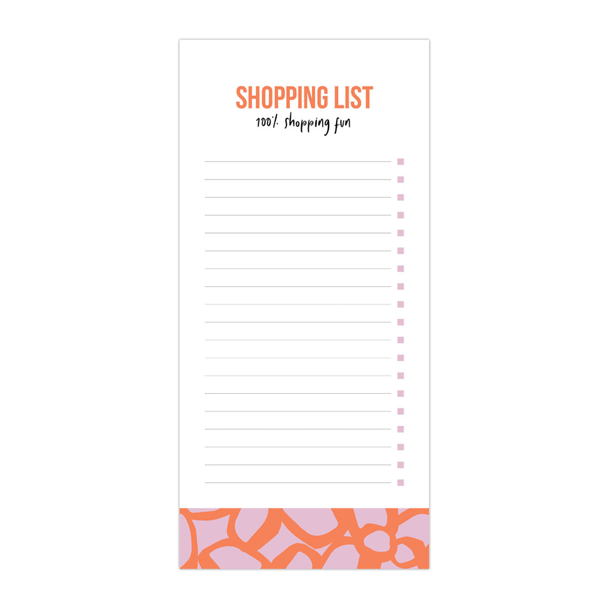vrolijk boodschappenlijstje oranje roze