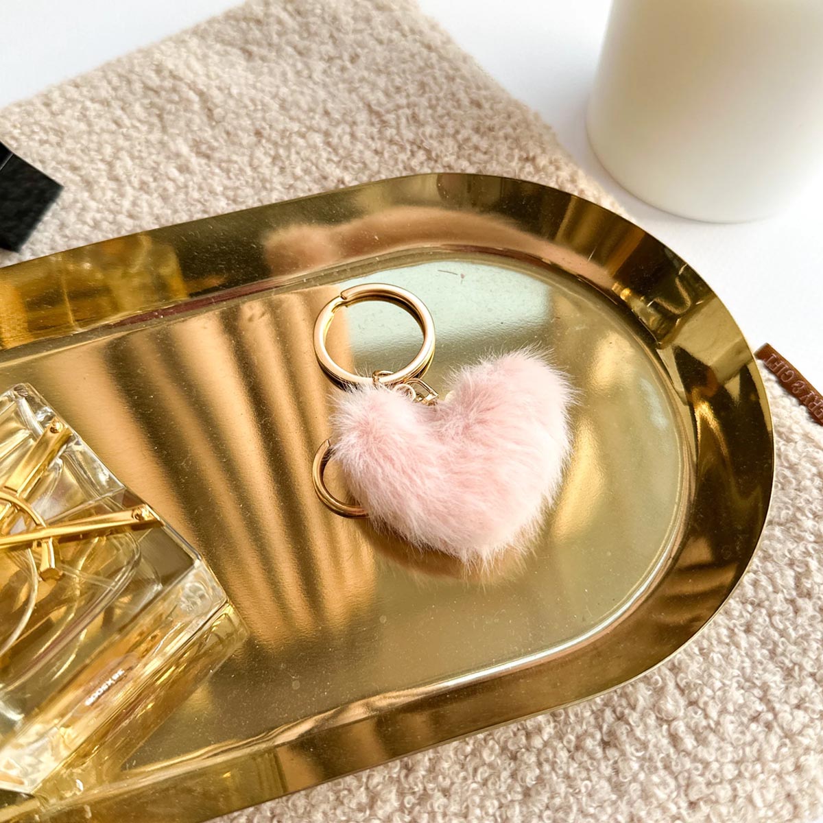 losse cadeautjes bestellen sleutelhanger roze fluffy hartje