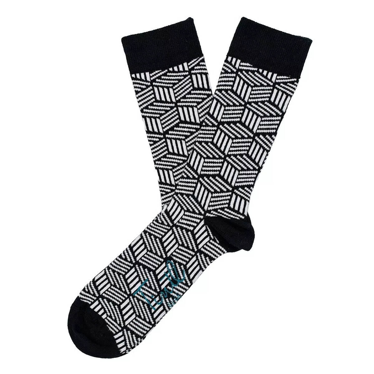 sokken zwart wit patroon mannen maat 41-46 tintl
