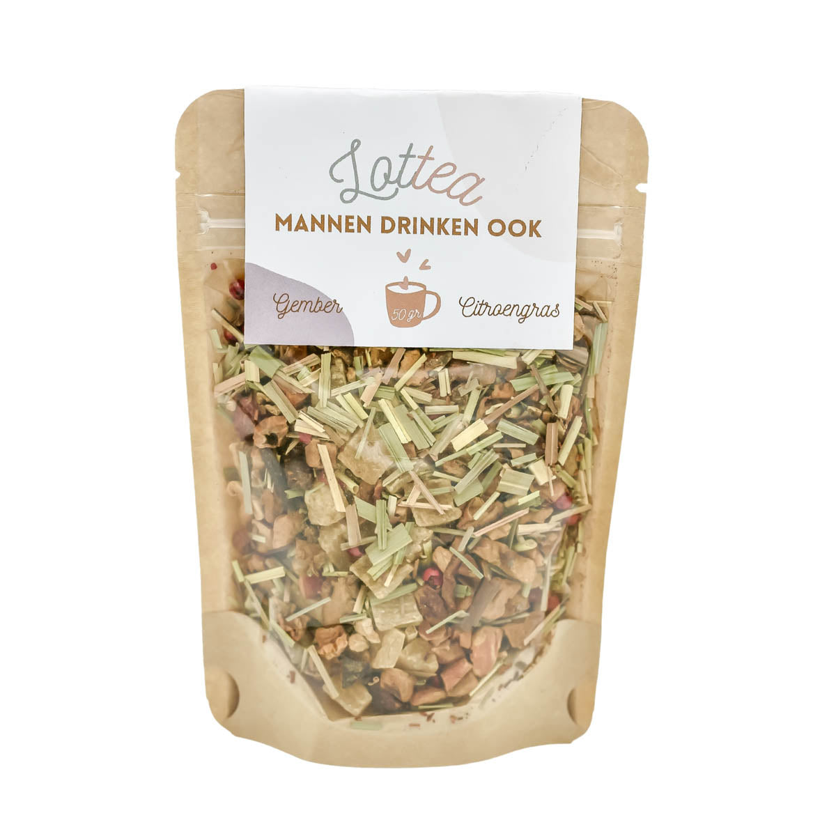 zakje thee mannen drinken ook gember citroengras