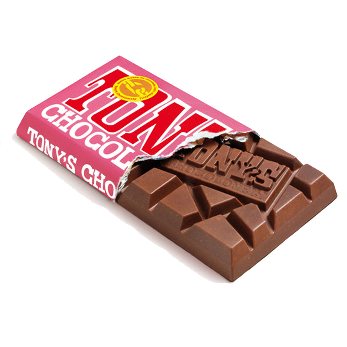 tony chocolonely roze in de smaak melk karamel biscuit