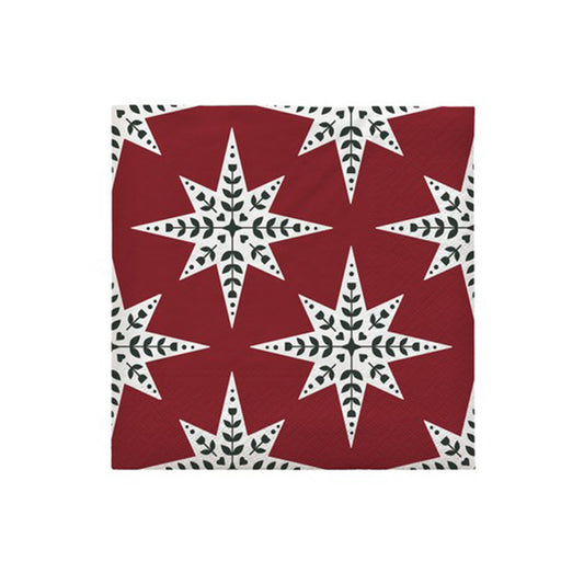 Servetten Papier - Ster - Burgundy