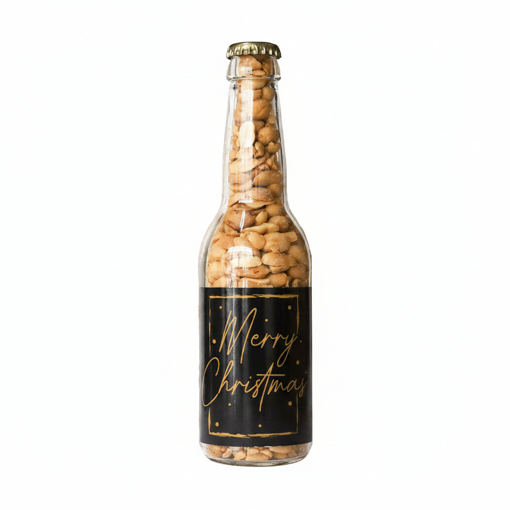 PindaPils zwart-goud Merry Christmas van Foodconcepts