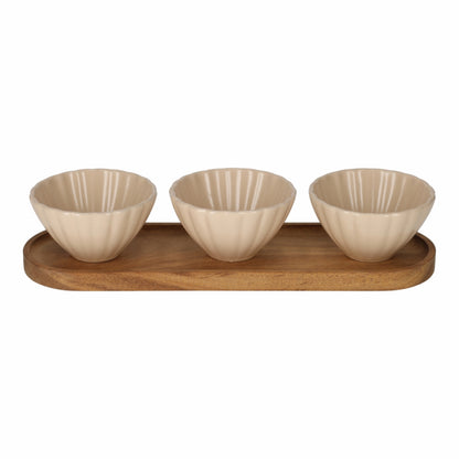 Serveerset Met Schelp Schaaltjes Beige van Jens Living