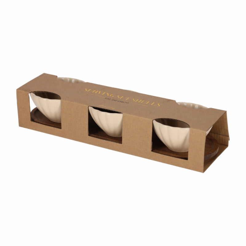 Serveerset Met Schelp Schaaltjes Beige van Jens Living