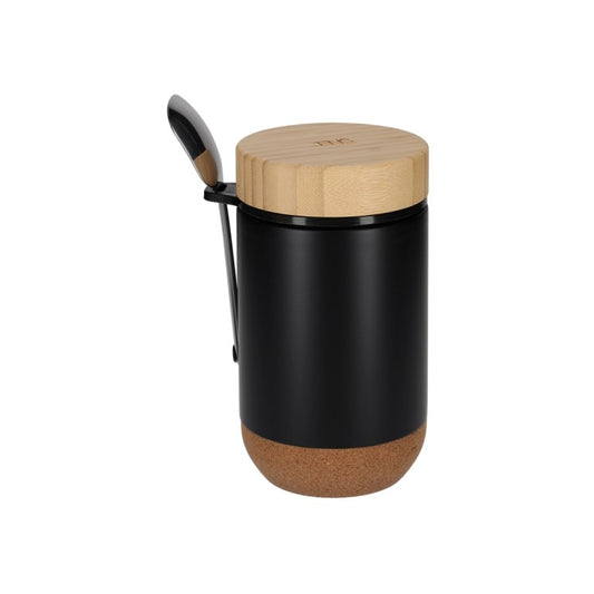 Thermo Beker met Lepel Zwart