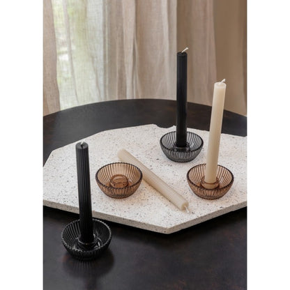 Giftset Kandelaar + Kaars Zwart /2 van Jens Living