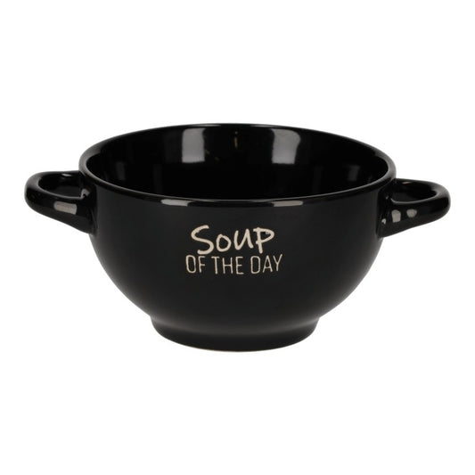 Retro Soup of the Day Soepkom Zwart van Jens Living