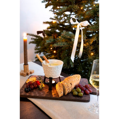 Fondue Set Stippen Taupe van Jens Living