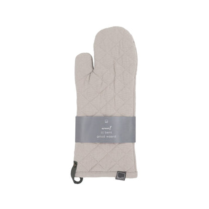 Oven Glove Olivia Light Grey - Want jij bent goud waard van Leeff