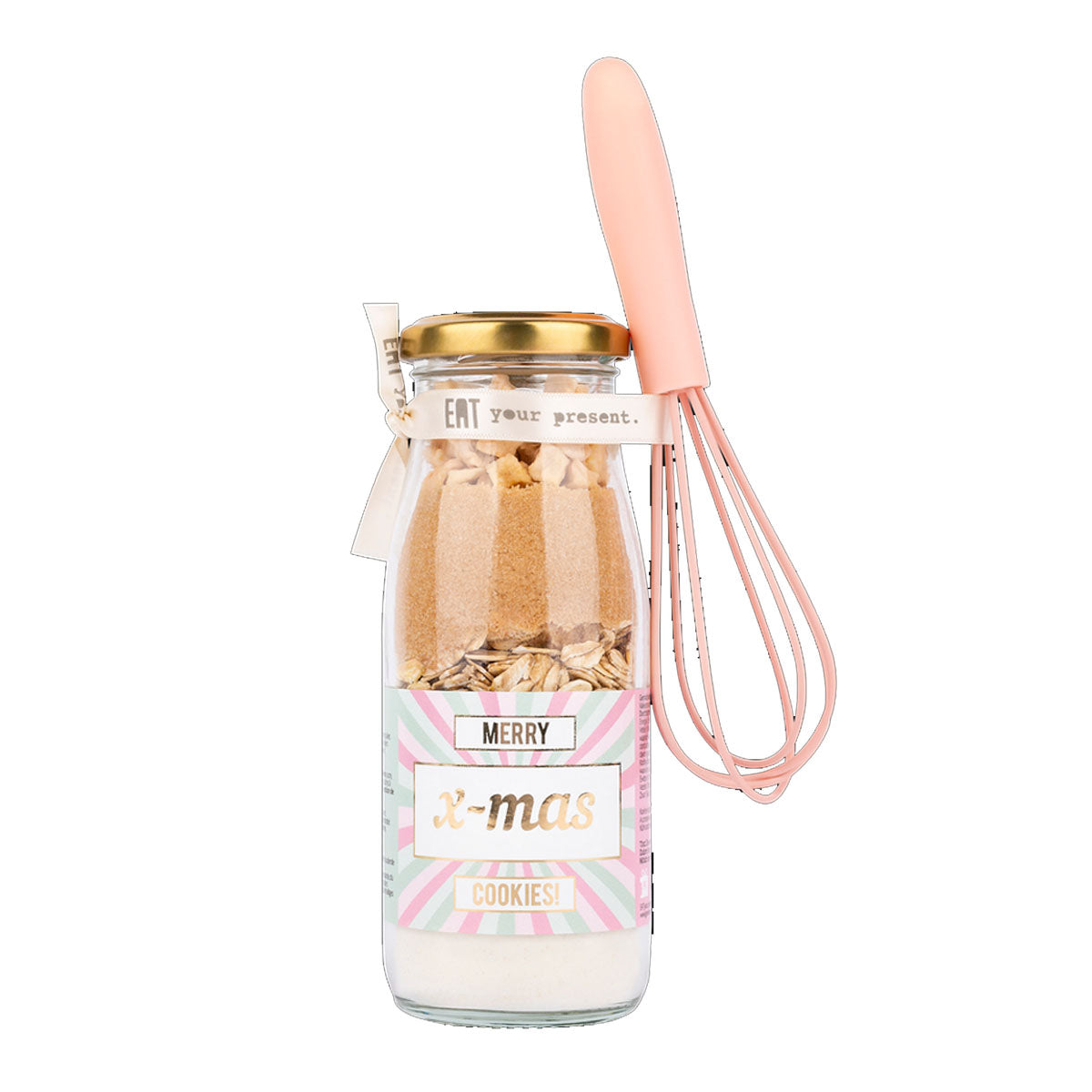 bakflesje met garde met de tekst merry xmas cookies