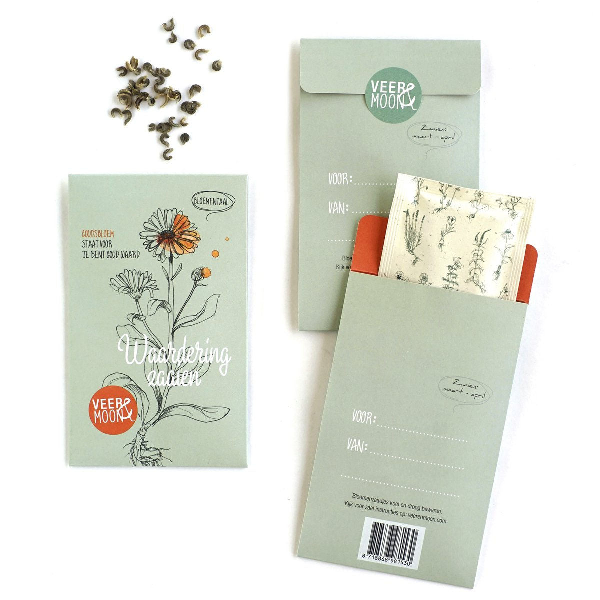 Bedankje bloemenzaden zakje met tekst waardering zaaien goudsbloem