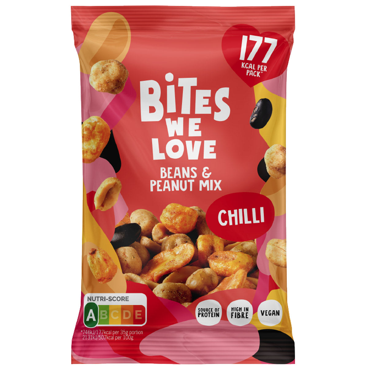 BitesWeLove nootjes Beans & Peanut Mix Chilli