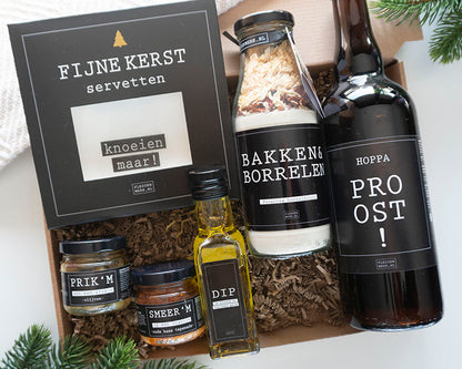 borrelpakket voor mannen als kerstcadeau