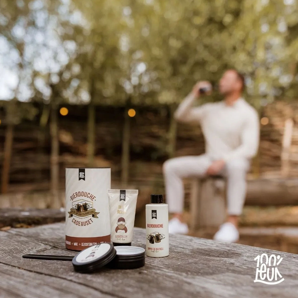 cadeaupakket voor mannen bierdouche