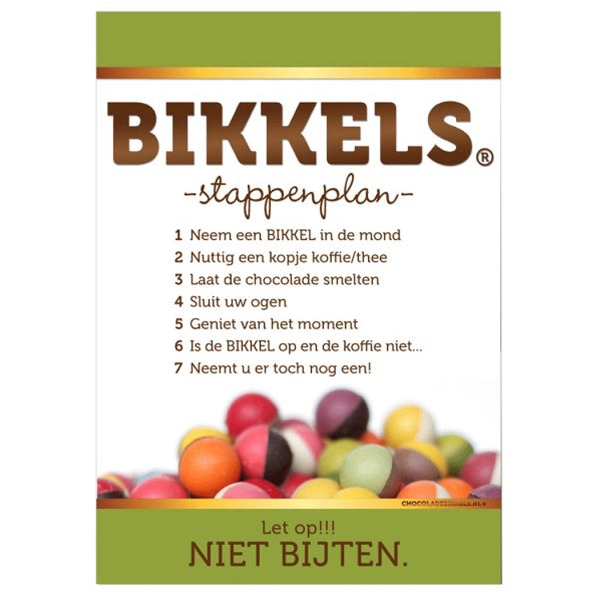 Chocolade Bikkels in koker als klein cadeau voor bij koffie of thee stappenplan