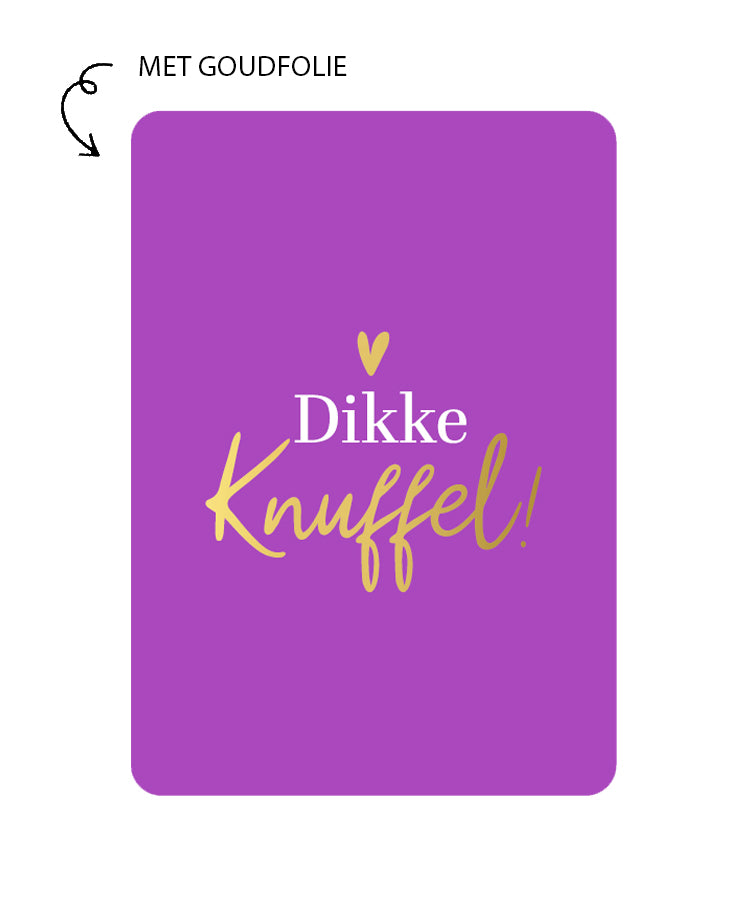 kaart dikke knuffel met goudfolie