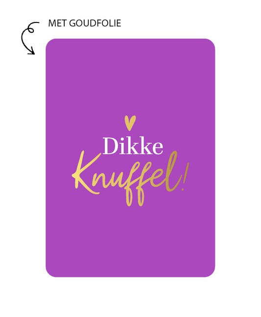 kaart dikke knuffel met goudfolie