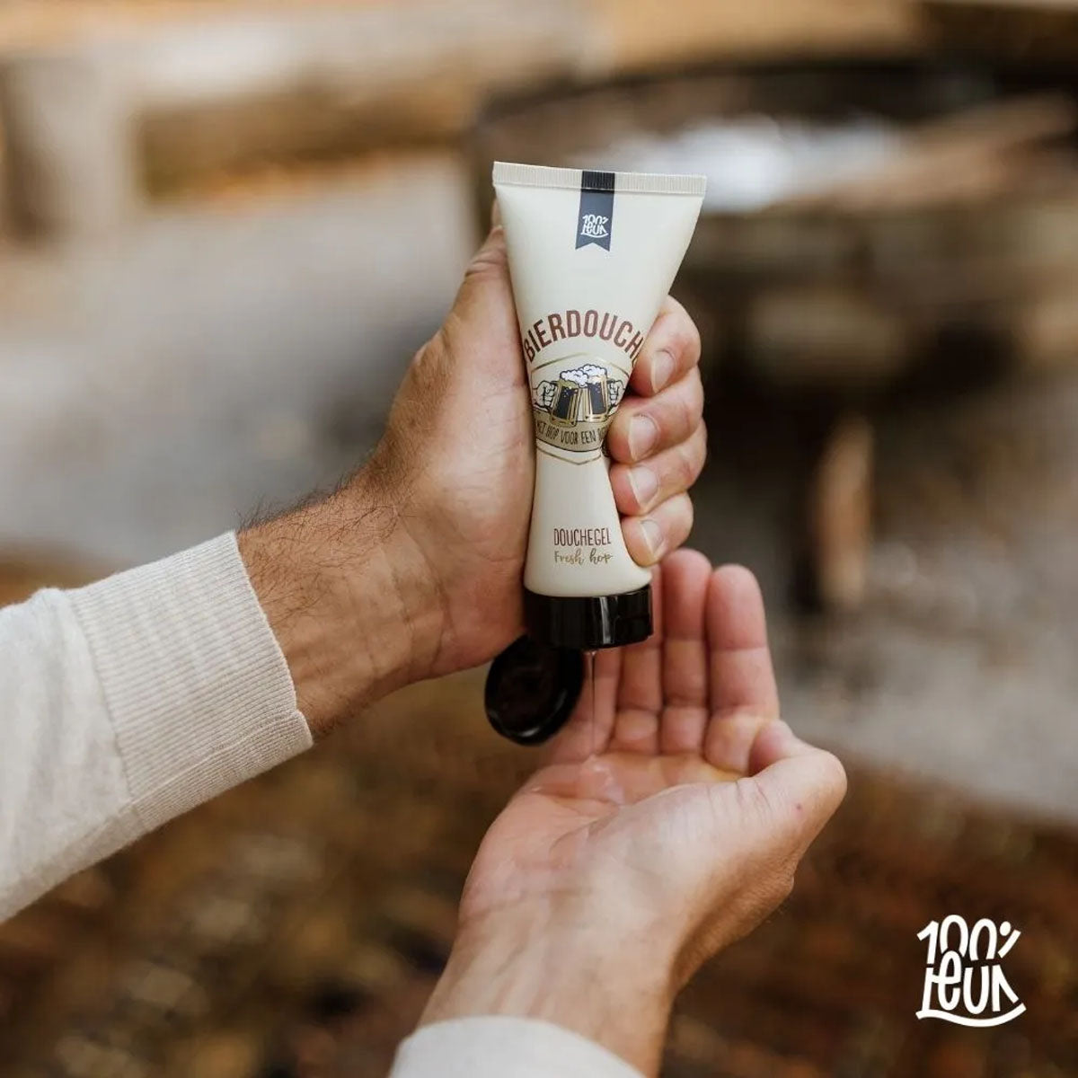 douchegel bierdouche van 100%LEUK voor verjaardag of vaderdag