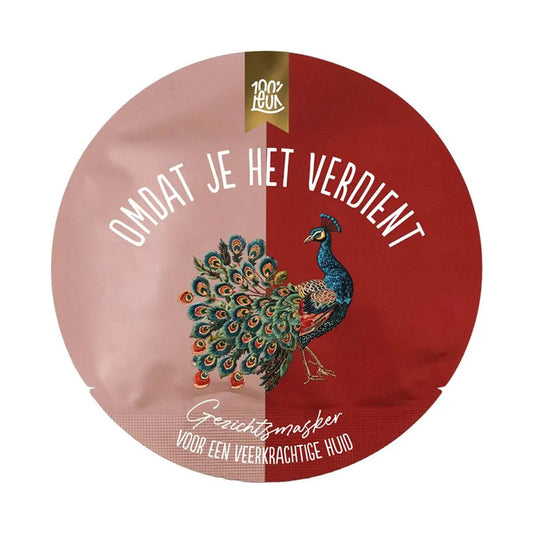 Luxe vegan gezichtsmasker Omdat je het verdient met vrolijke verpakking