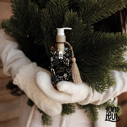 handzeep met kerstmotief met de tekst frisse start.