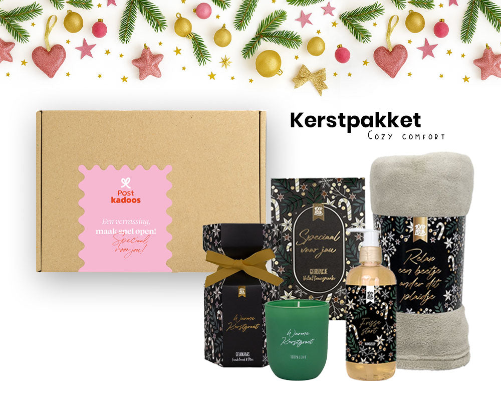 kerstpakket voor bedrijven met daarin luxe producten cozy comfort