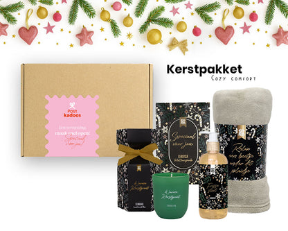 kerstpakket voor bedrijven met daarin luxe producten cozy comfort