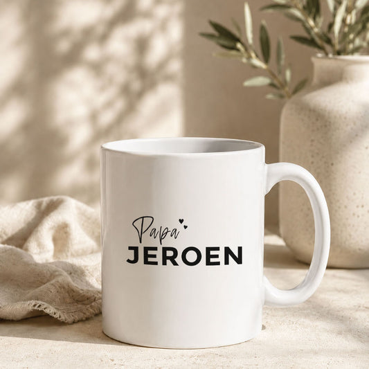 Gepersonaliseerde mok voor papa met naam naar keuze