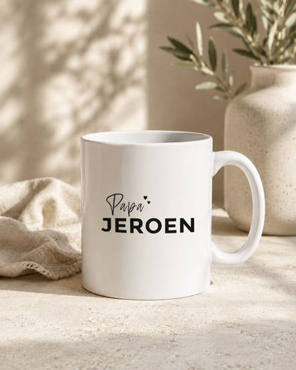 Gepersonaliseerde mok voor papa met naam naar keuze
