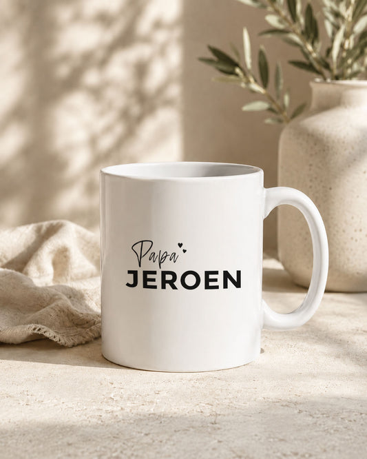 Gepersonaliseerde mok voor papa met naam naar keuze