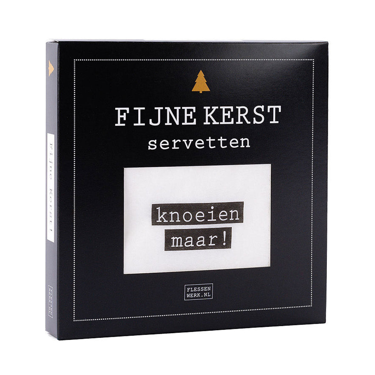 servetten met de opdruk fijne kerst en knoeien maar