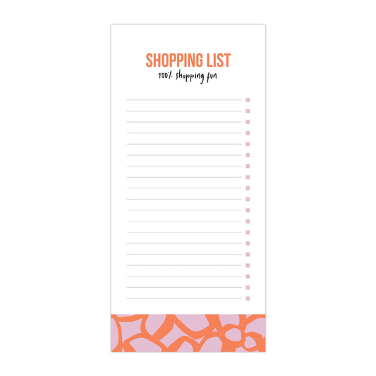 vrolijk boodschappenlijstje oranje roze
