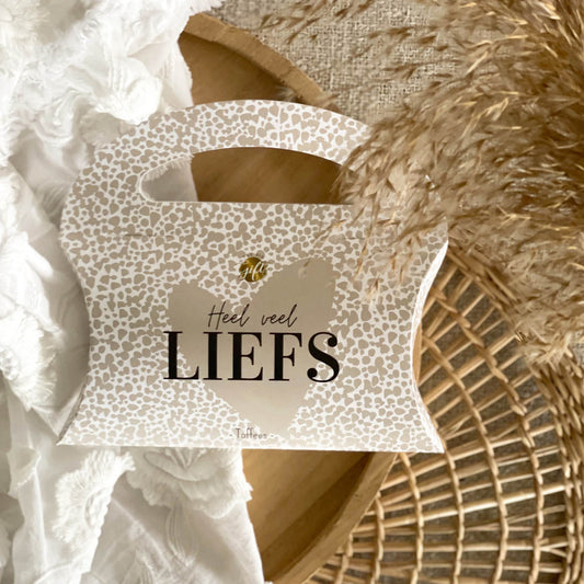 snoep tasje veel liefs met toffees