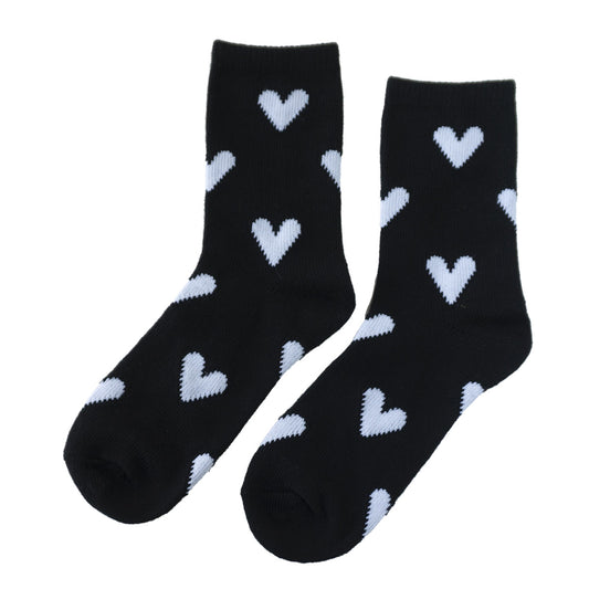 sokken hartjes zwart wit dames