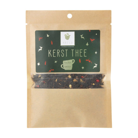 zakje thee met daarin kerst thee van Arelo