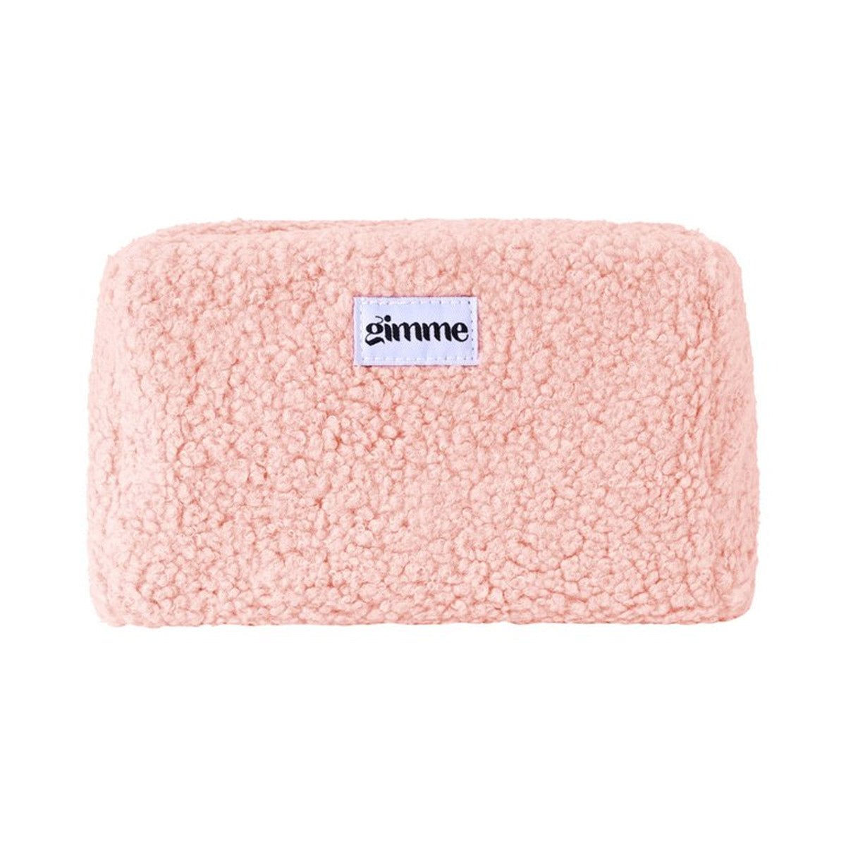 ruime toilettas in teddystof in de kleur zachtroze