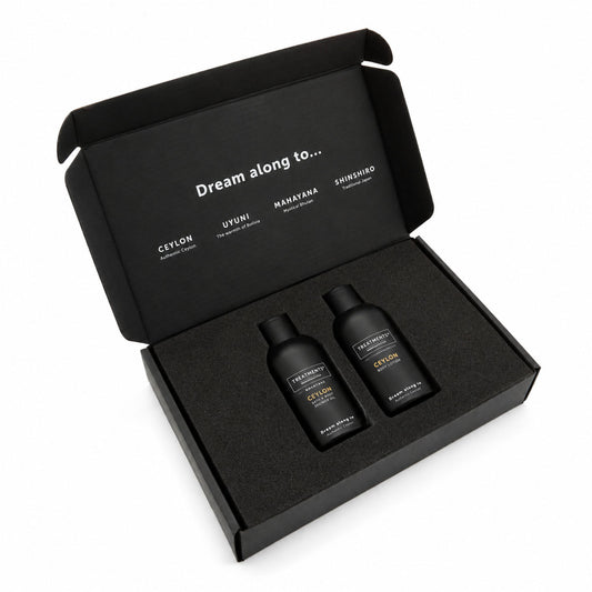 Treatments Giftbox Ceylon met bodylotion en hair en body showergel in zwarte cadeauverpakking