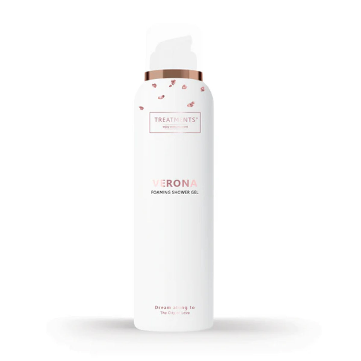 Treatments Verona foaming shower gel wit roze fles luxe douchefoam cadeau