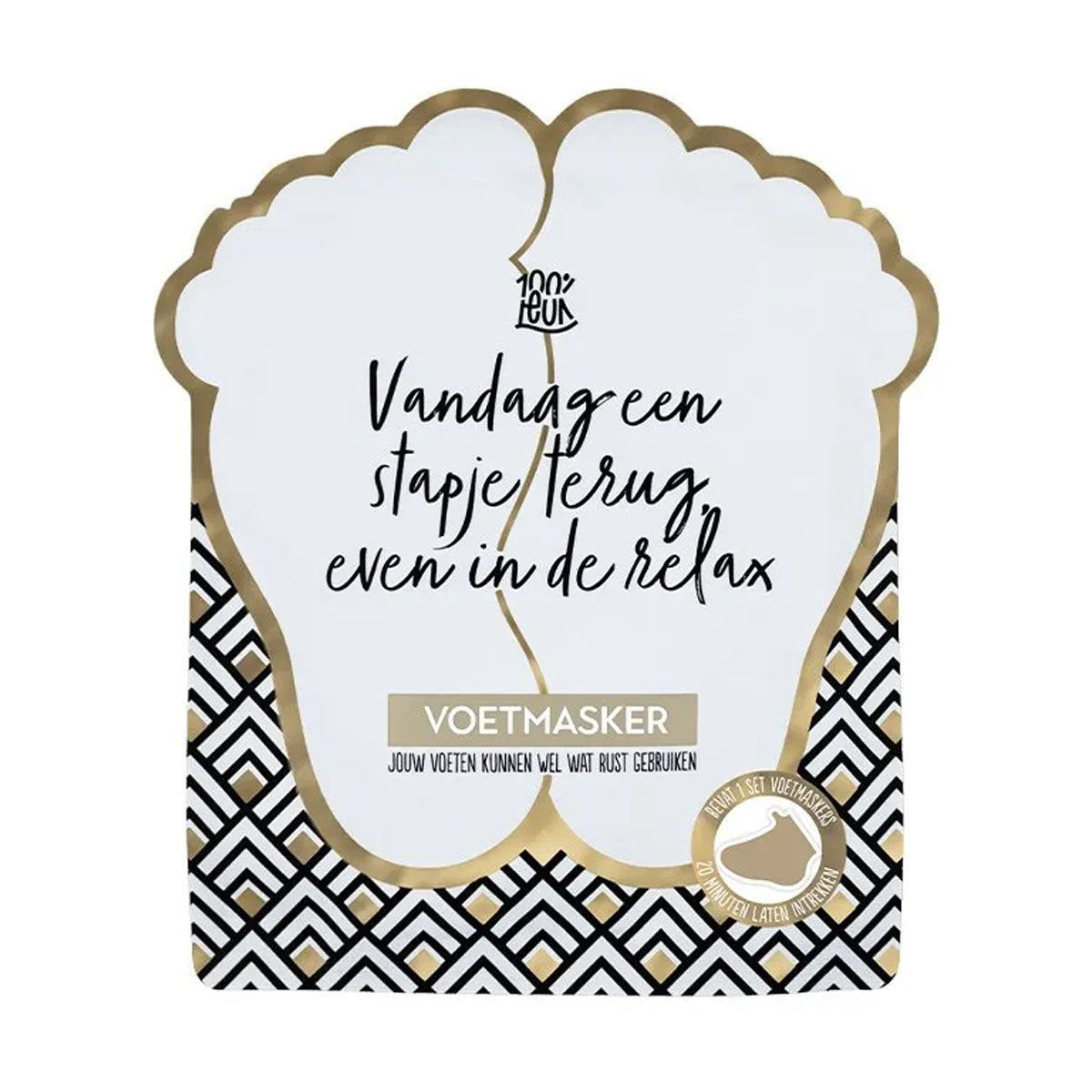Voetenmasker vandaag een stapje terug even in de relax verpakking met voetvormige maskers