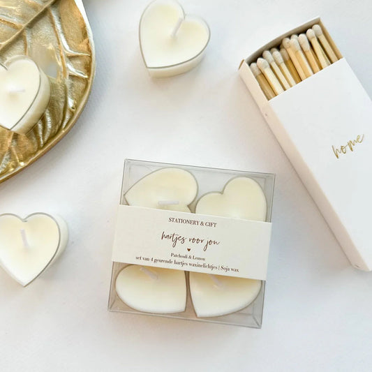 waxinelichtjes hartjes voor jou creme