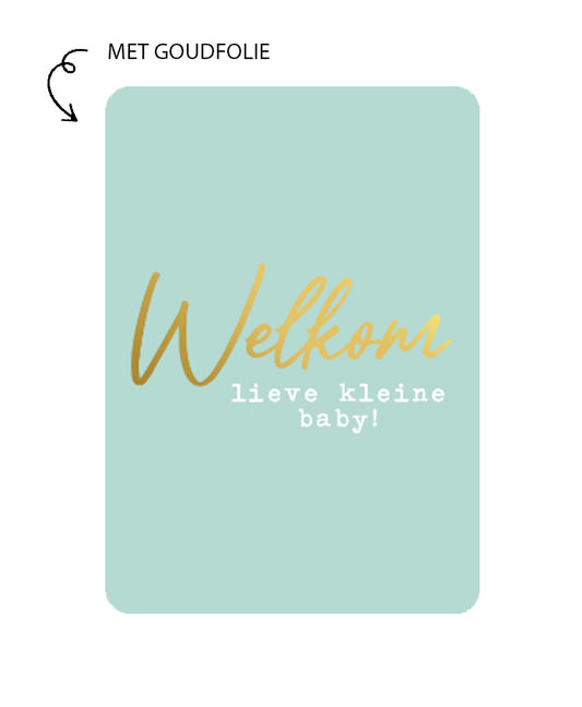 welkom lieve kleine baby kaart