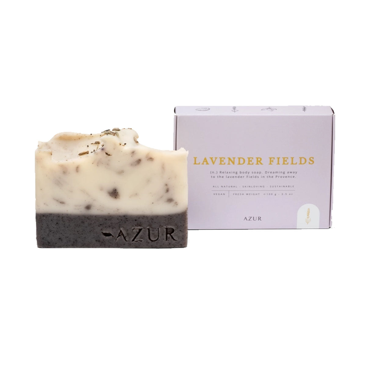 Zeep Lavender Fields body bar met lavendel, rozemarijn en paarse natuurlijke kleur