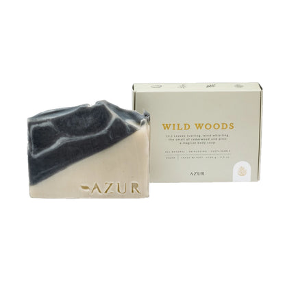 Zeep Wild Woods body bar met cederhout, den, groene klei en charcoal