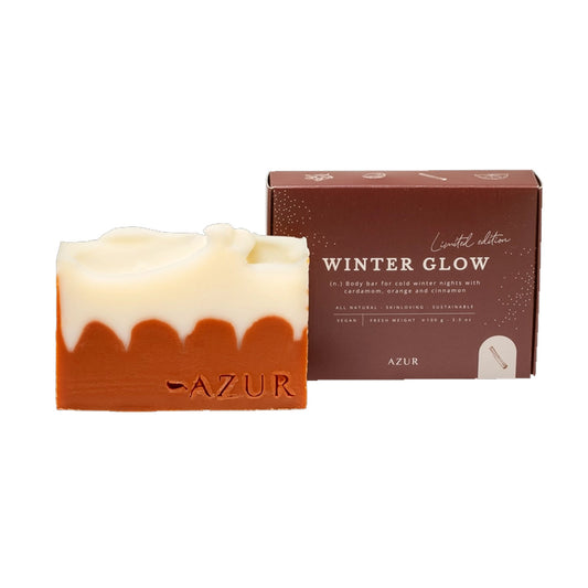 Zeep Winter Glow body bar met kardemom, sinaasappel, kaneel en rode klei