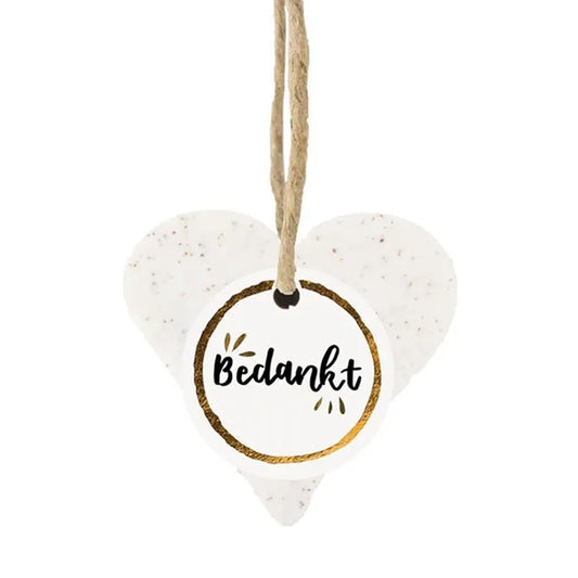 zeephart met de tekst bedankt